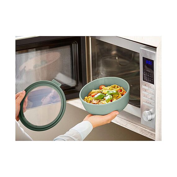 Mepal - Multischale Cirqula Round 3-teiliges Set - Vorratsdosen mit Deckel - Geignet als Aufbewahrungsbox, Kuhlschrank, Gefrierschrank & Mikrowellengeschirr - 500 ml, 1000 ml & 2000 ml - Nordic Green