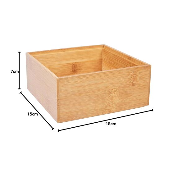 Zeller 13330 Ordnungsbox 15 x 15 x 6.5 cm, Bamboo, Sonstige