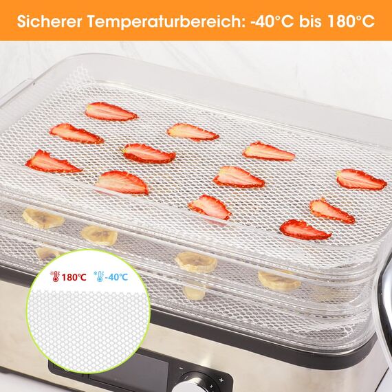 Aieve Dörrfolie Antihaft Silikon Dehydrator Blätter für Obsttrockner, BPA-Frei, Fruchtleder Matte (17 * 26cm)