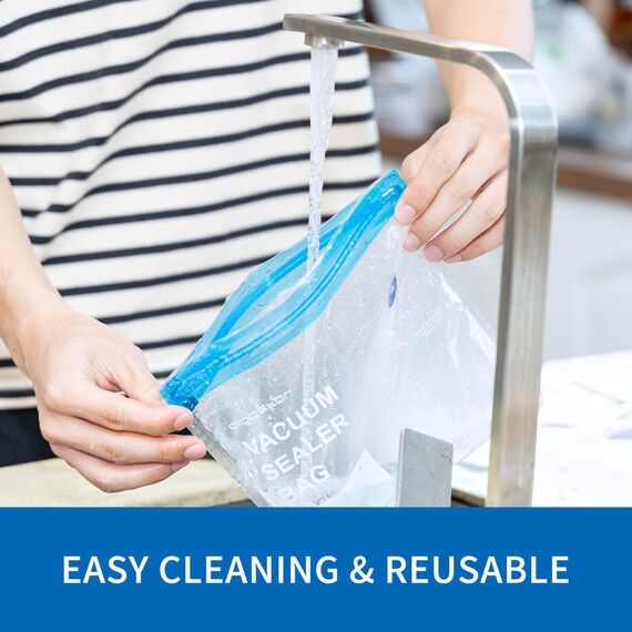 Vakuumbeutel Lebensmittel Wiederverwendbar mit Ventil Reißverschluss Bpa Frei Sous Vide Vakuumierbeutel Vakuumierer Zuhörer Essen Fleisch in 3 Gr. 30Stk.