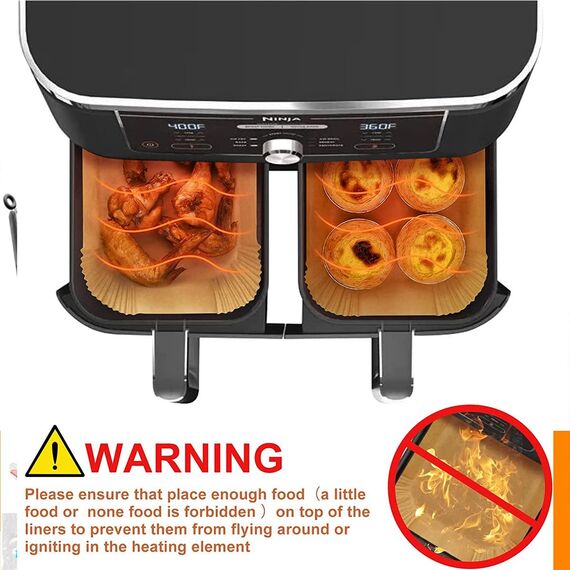 ninja heißluftfritteuse zubehör, Dual Heißluftfritteuse Zubehör für Ninja Foodi AF300EU,AF400EU,AF400EUCP, Innsky,Princess Dual Airfryer zubehör7.6L-9.5L. Heißluftfritteuse Grillrost,Backpapier etc