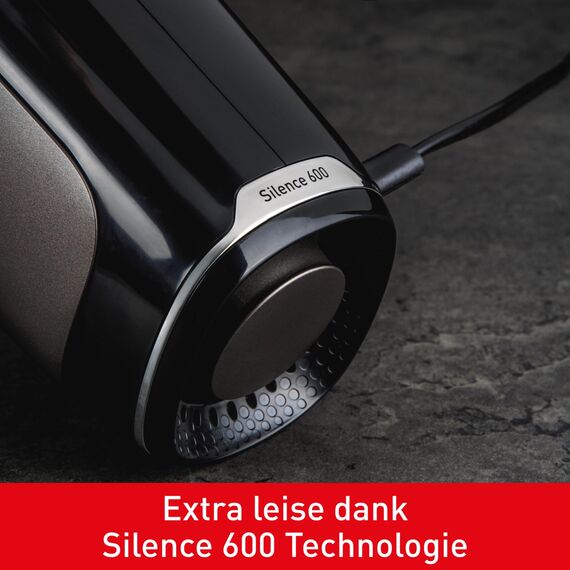 Tefal Power Mix Silence Handmixer – 600W leistungsstark und extra leise, variabler Geschwindigkeitsregler mit Turbo, Edelstahl-Rührbesen und Knethaken, ergonomischer Griff, leichter Handrührer in Grau
