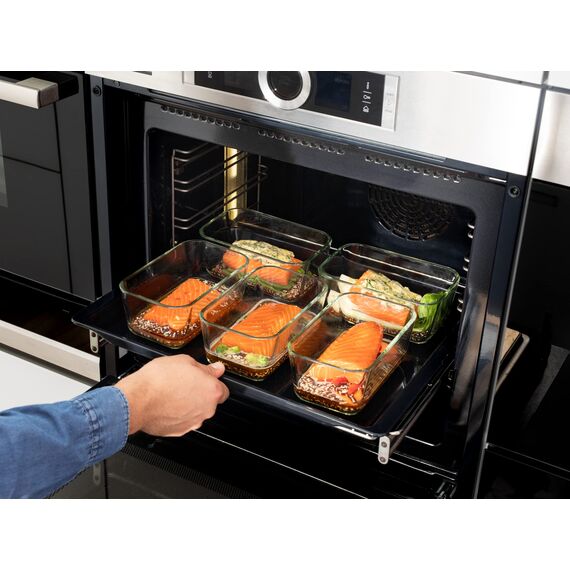 ZWILLING Fresh & Save Vakuumbox, Größe M, Glas, mit Vakuum-Deckel, Blau-La Mer