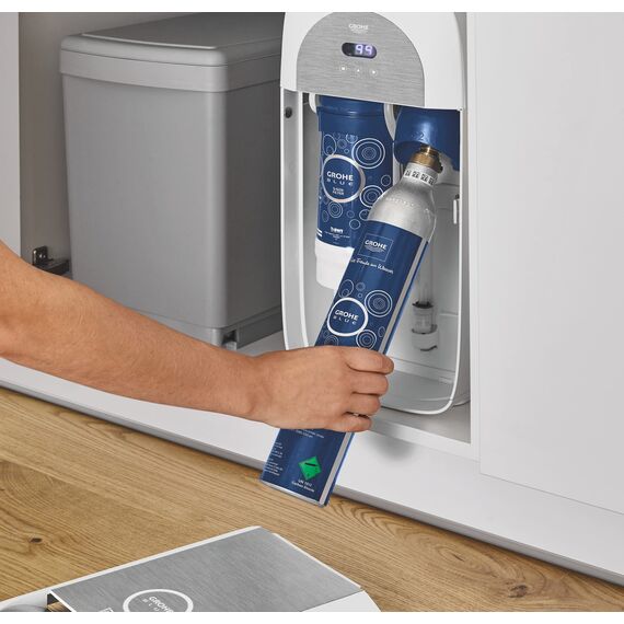 GROHE Blue, 1x 425g CO2 Flasche für bis zu 60l Sprudelwasser (lebensmittelechtes CO2, geeignet für jeden Wassersprudler mit Standard CO2 Anschluss, universal einsetzbar, leicht austauschbar), 40651000