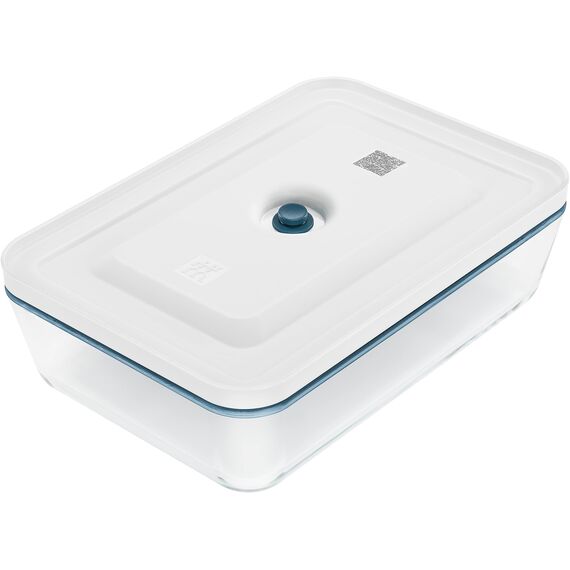 ZWILLING Fresh & Save Vakuum Auflaufform, 2,8 l, 29 x 20 x 9 cm, Glas, mit Vakuum-Deckel, Blau-La Mer