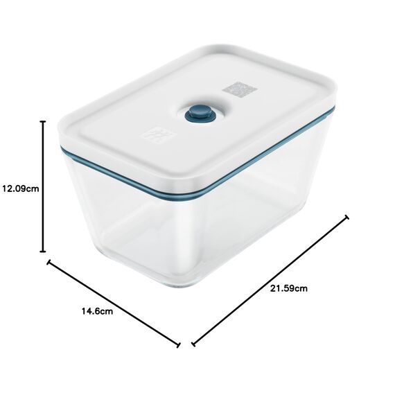 ZWILLING Fresh & Save Vakuumbox, Größe L, Glas, mit Vakuum-Deckel, Blau-La Mer