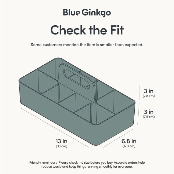 BLUE GINKGO Stapelbarer Organizer-Caddy – Tragbare Aufbewahrung aus Korea für Bad, Büro, Bastel- oder Schulbedarf (Langes Rechteck, Grün)