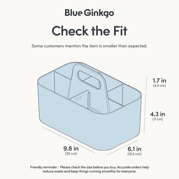 BLUE GINKGO Stapelbarer Organizer-Caddy – Tragbare Aufbewahrung aus Korea für Bad, Büro, Bastel- oder Schulbedarf (Rechteckig, Blau)