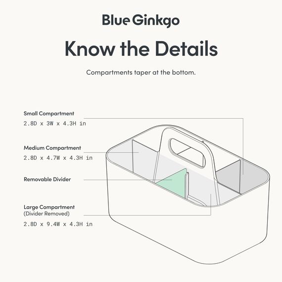 BLUE GINKGO Stapelbarer Organizer-Caddy – Tragbare Aufbewahrung aus Korea für Bad, Büro, Bastel- oder Schulbedarf (Rechteckig, Gelb)