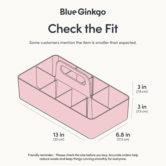 BLUE GINKGO Stapelbarer Organizer-Caddy – Tragbare Aufbewahrung aus Korea für Bad, Büro, Bastel- oder Schulbedarf (Langes Rechteck, Pink)