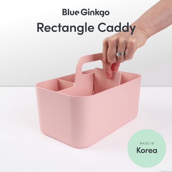 BLUE GINKGO Aufbewahrungs-Organizer Caddy Rechteckig – Rosa Rechteckig