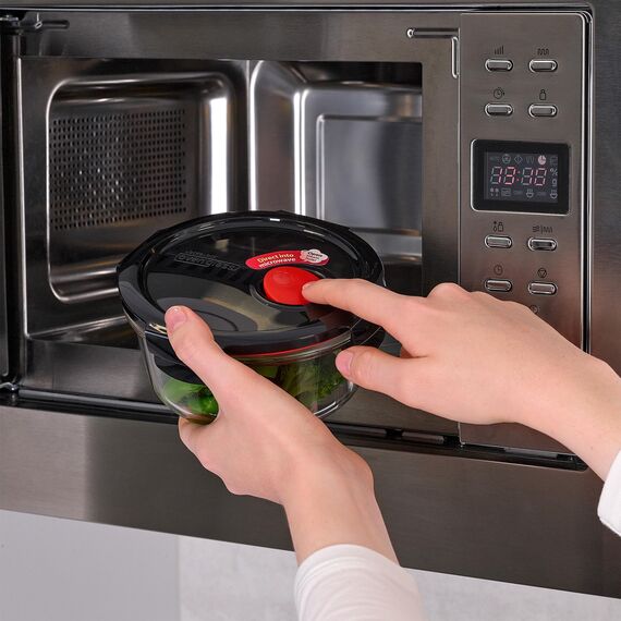 Lock & Lock Frischhaltedose aus Glas mikrowellengeeignet - Oven Glass - Auflaufform eckig mit Deckel für Backofen, Mikrowelle & zum Einfrieren, 2 Liter