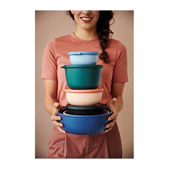 Mepal Multi Bowl Cirqula Round - Mikrowellen Geschir - Geeignet als Luftdichte Aufbewahrungsbox für den Kühlschrank, Mikrowellengeschirr & als Frischhaltedosen - 2250 ml - Vivid mauve