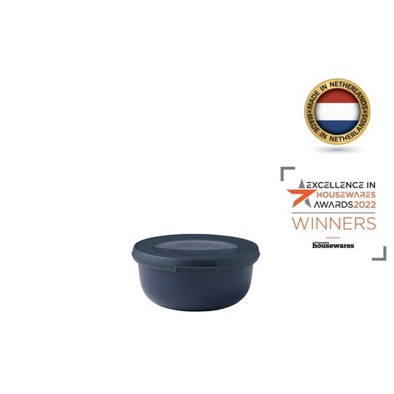Mepal - Multi Bowl Cirqula Round - Vorratsdose mit Deckel - Geeignet als Luftdichte Aufbewahrungsbox für den Kühlschrank, Mikrowellengeschirr & als Frischhaltedosen - 350 ml - Nordic Denim
