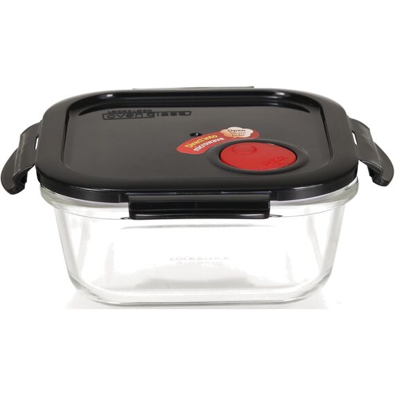 Lock & Lock Frischhaltedose aus Glas mikrowellengeeignet - Oven Glass - Auflaufform eckig mit Deckel für Backofen, Mikrowelle & zum Einfrieren, 750 ml