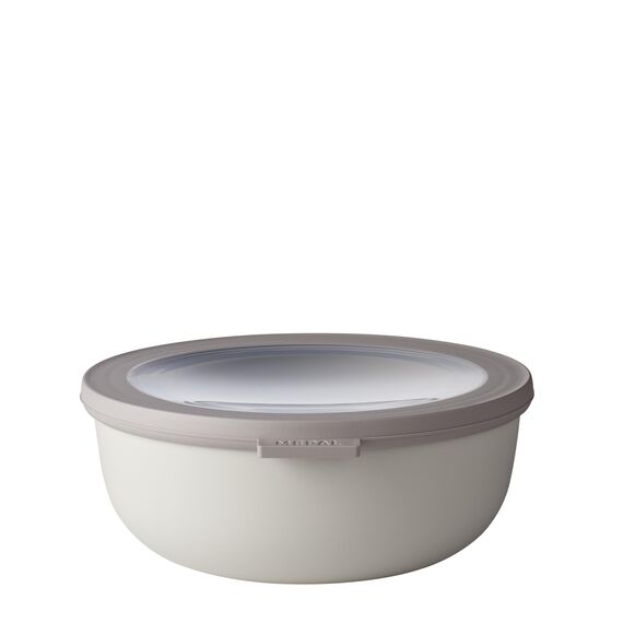 Mepal Multi Bowl Cirqula Round - Mikrowellen Geschir - Geeignet als Luftdichte Aufbewahrungsbox für den Kühlschrank, Mikrowellengeschirr & als Frischhaltedosen - 1250 ml - Nordic white