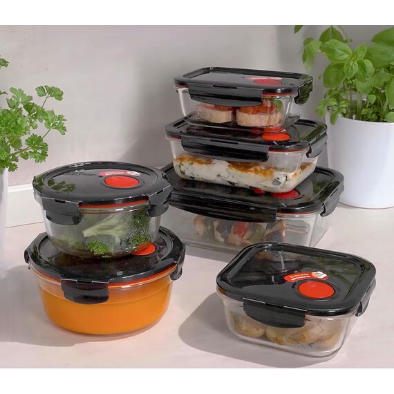 Lock & Lock Frischhaltedose aus Glas mikrowellengeeignet - Oven Glass - Für Backofen, Mikrowelle & zum Einfrieren - Mikrowellengeschirr mit Deckel, 630 ml