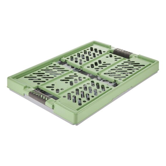 keeeper ben 4x Stabile Profi-Klappboxen mit Soft-Touch Griffen, 45 l, Eco Grass Green