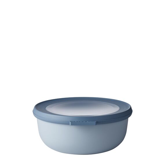 Mepal Multi Bowl Cirqula Round - Mikrowellen Geschir - Geeignet als Luftdichte Aufbewahrungsbox für den Kühlschrank, Mikrowellengeschirr & als Frischhaltedosen - 750 ml - Nordic blue