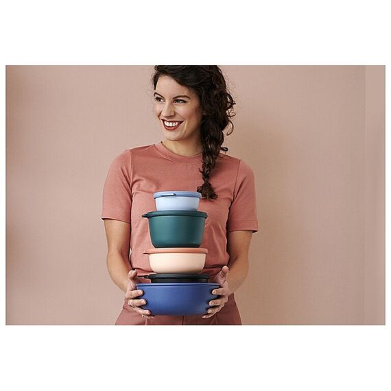 Mepal - Multi Bowl Cirqula Round - Vorratsdose mit Deckel - Geeignet als Luftdichte Aufbewahrungsbox für den Kühlschrank, Mikrowellengeschirr & als Frischhaltedosen - 750 ml - Nordic Denim