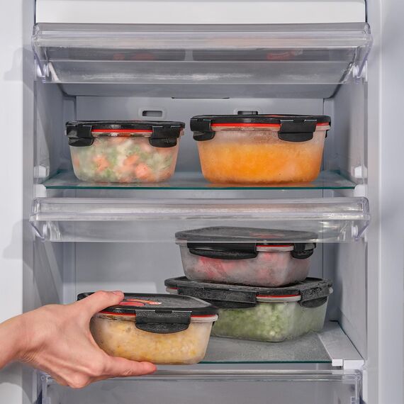 LOCK & LOCK Frischhaltedose aus Glas mikrowellengeeignet - Oven Glass - Auflaufform rund mit Deckel für Backofen, Mikrowelle & zum Einfrieren, versch. Größen (950ML)