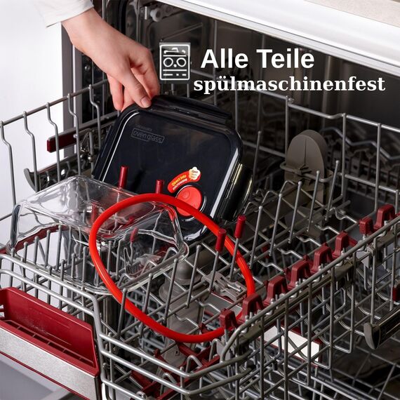 Lock & Lock Frischhaltedose aus Glas mikrowellengeeignet - Oven Glass - Für Backofen, Mikrowelle & zum Einfrieren - Mikrowellengeschirr rund mit Deckel, 650 ml