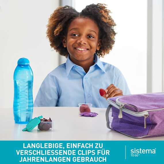Sistema To Go Knick Knack Frischhaltedosen | 62 ml | stapelbare Snack-Boxen mit Deckel | Gemischte Farben | 4 Stück