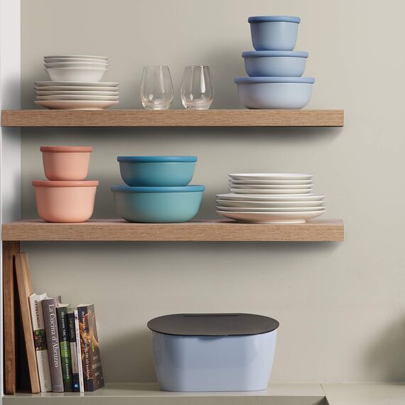 Mepal Multischüssel Cirqula rund – Nordic white – 350 ml Inhalt – mit abnehmbarem Deckel – bruchfestes Material - auslaufsicher – tiefkühlgeeignet - spülmaschinengeeignet (Packung mit 2)