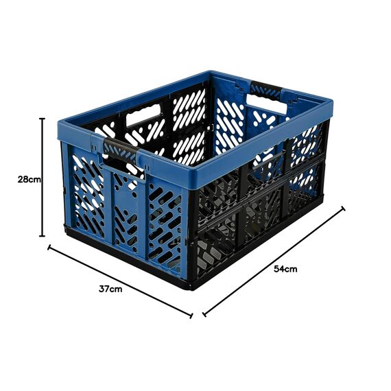 keeeper Stabile Profi-Klappbox mit Soft-Touch Griffen, 45 l, Ben, Eco Blue (Blau), 54x37x28