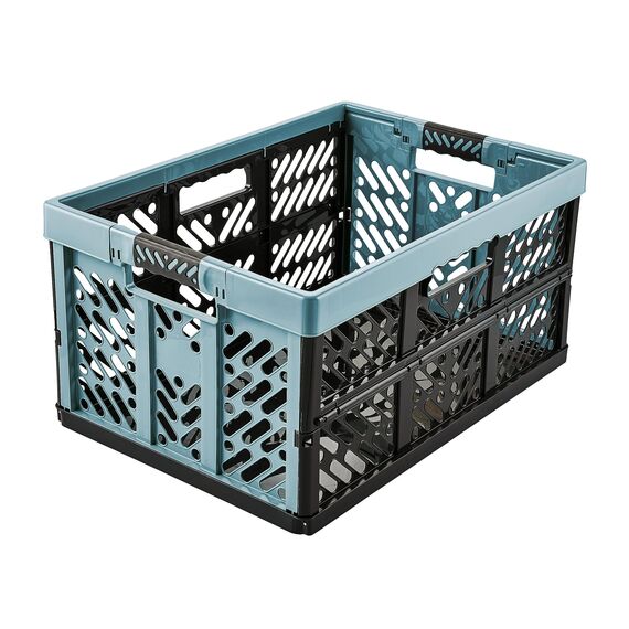 keeeper Stabile Profi-Klappbox mit Soft-Touch Griffen, 54 x 37 x 28 cm, 45 l, Ben, Nordic Blue