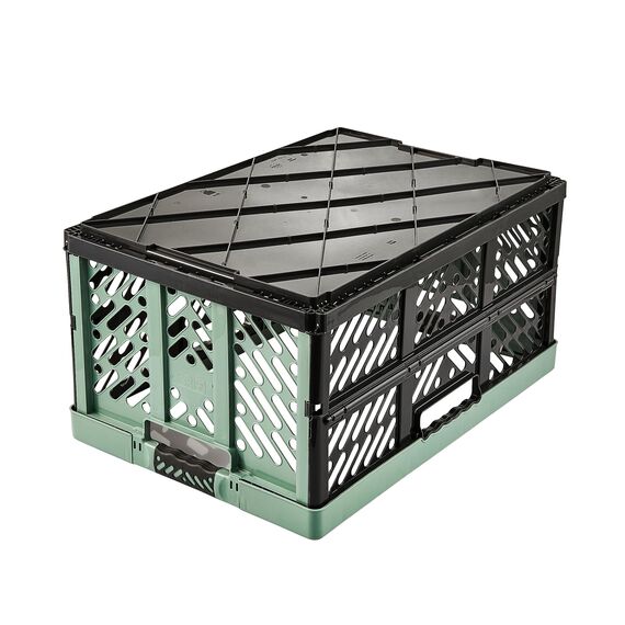 keeeper Stabile Profi-Klappbox mit Soft-Touch Griffen, 54 x 37 x 28 cm, 45 l, Ben, Nordic Green