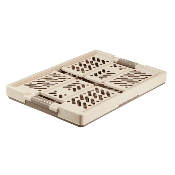keeeper Stabile Profi-Klappbox mit Soft-Touch Griffen, 54 x 37 x 28 cm, 45 l, Ben, Creme/Taupe