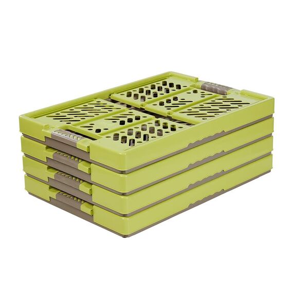 keeeper Stabile Profi-Klappbox mit Soft-Touch Griffen, 54 x 37 x 28 cm, 45 l, Ben, Grün/Taupe