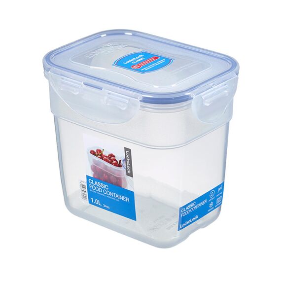 LocknLock CLASSIC Frischhaltedose | 1 L | 14,5 x 11 x 12,8 cm | 100 % luft- und wasserdichte Vorratsdose | Spülmaschinen-, und Mikrowellengeeignet | BPA-Frei | 4-fach Sicherheits-Verschluss