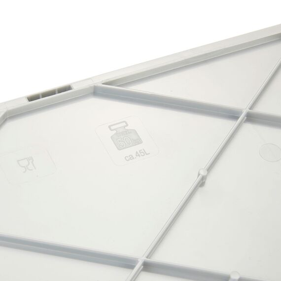 keeeper ben Stabile Profi-Klappbox mit Soft-Touch Griffen, 54 x 37 x 28 cm, 45 l, Silber (Light Silver)