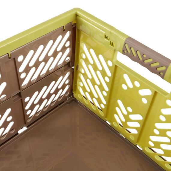 keeeper Stabile Profi-Klappbox mit Soft-Touch Griffen, 54 x 37 x 28 cm, 45 l, Ben, Grün/Taupe