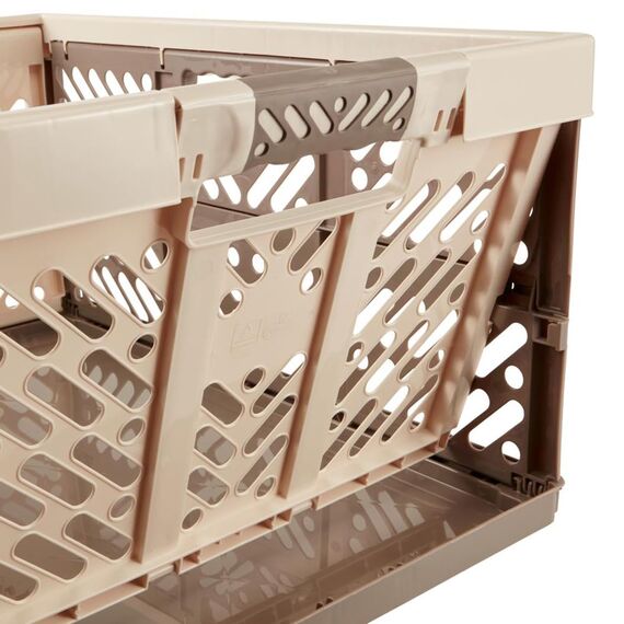 keeeper Stabile Profi-Klappbox mit Soft-Touch Griffen, 54 x 37 x 28 cm, 45 l, Ben, Creme/Taupe