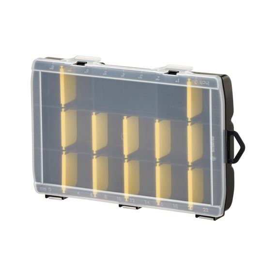 STANLEY Organizer Sortimentskasten Werkstatt (Aufbewahrungsbox für Zubehör und Kleinteile aus schlagfestem Polypropylen, 17 Fächer mit entfernbaren Trennwänden, eingebautes Lineal) STST81680-1