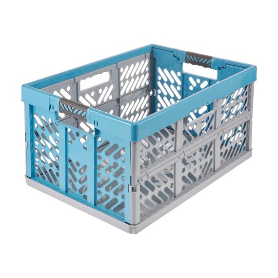 keeeper Stabile Profi-Klappbox mit Soft-Touch Griffen, 54 x 37 x 28 cm, Ben Eco Line, Blau (Eco Sky Blue )