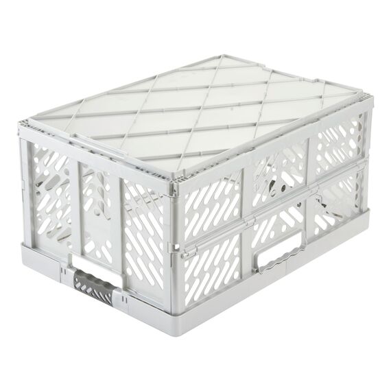 keeeper ben Stabile Profi-Klappbox mit Soft-Touch Griffen, 54 x 37 x 28 cm, 45 l, Silber (Light Silver)