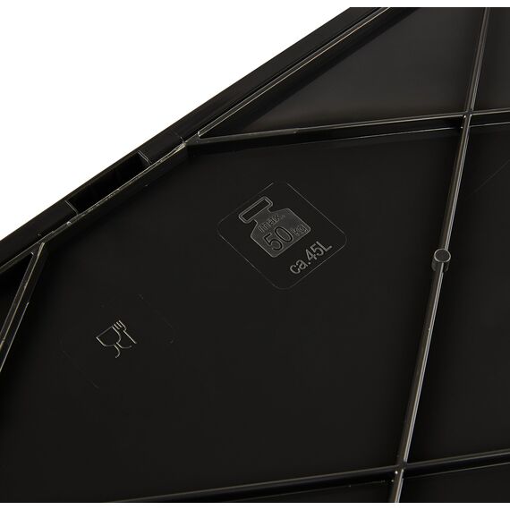 keeeper 4x Stabile Profi-Klappboxen mit Soft-Touch Griffen, 45 l, Ben, Nordic Blue (Blau)