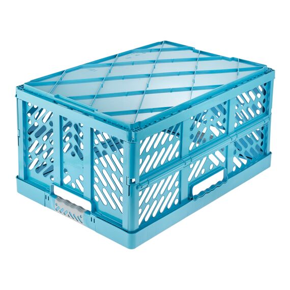 keeeper ben Stabile Profi-Klappbox mit Soft-Touch Griffen, 54 x 37 x 28 cm, 45 l, Eco Line, Blau (Eco Sky Blue)