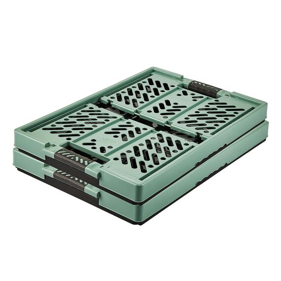 keeeper 2x Stabile Profi-Klappboxen mit Soft-Touch Griffen, 45 l, Ben, Nordic Green (Grün)