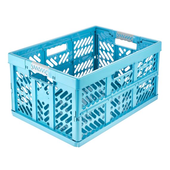 keeeper ben Stabile Profi-Klappbox mit Soft-Touch Griffen, 54 x 37 x 28 cm, 45 l, Eco Line, Blau (Eco Sky Blue)