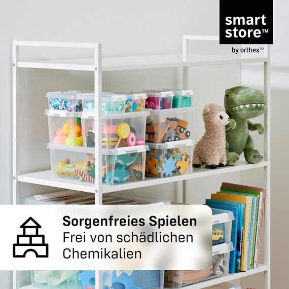 SmartStore - 10x kleine Aufbewahrungsboxen mit Deckel Classic 0,3L (15x9x6cm) | Stapelbare Box mit Deckel | Lebensmittelechte Kunststoffbox | Kleine Plastikbox mit Deckel & verstärkten Ecken