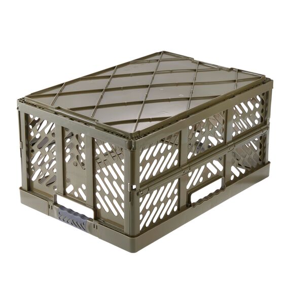 keeeper ben Stabile Profi-Klappbox mit Soft-Touch Griffen, 54 x 37 x 28 cm, 45 l, Grün (Olive)