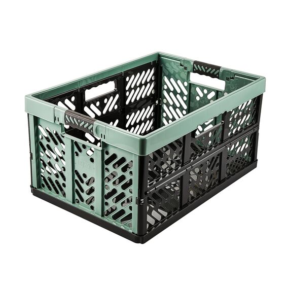 keeeper 4x Stabile Profi-Klappboxen mit Soft-Touch Griffen, 45 l, Ben, Nordic Green (Grün)