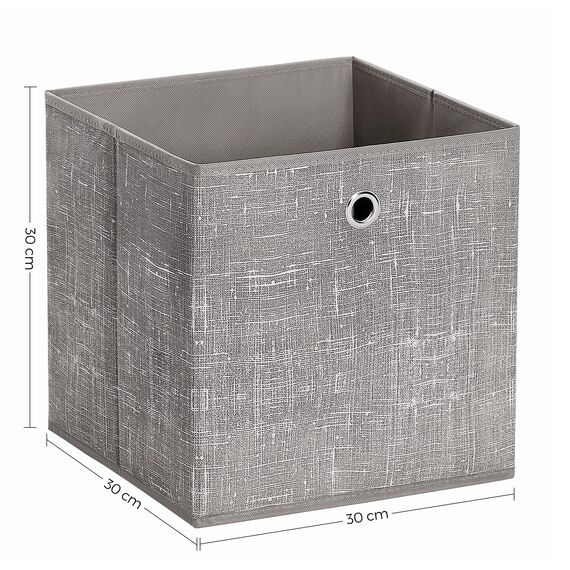 SONGMICS Aufbewahrungsbox, 6er Set, Ordnungsboxen aus Vliesstoff mit Griff, Boxen Aufbewahrung, 30 x 30 x 30 cm, Organizer Box, für Würfelregal, Faltbox, Kleideraufbewahrung, taupe meliert RFB006K01