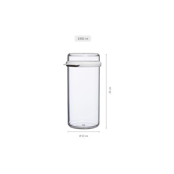Mepal - Zwiebackdose Stora - Luftdichte Aufbewahrungsbox für Zwieback - Luftdichter Aufbewahrungsbehälter mit Deckel - Ideal für die Organisation in der Küche - 1900 ml - Transparent & White