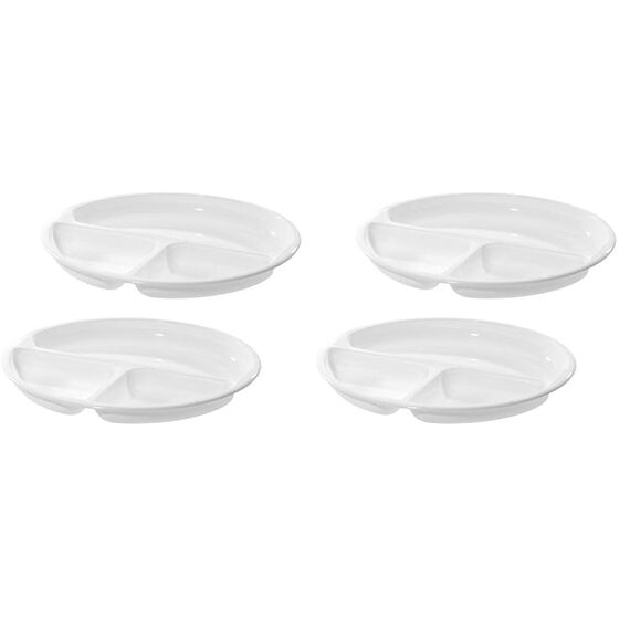 Westmark Mikrowellen-Menüteller mit 3 Einteilungen, 2 Stück, Durchmesser: 25 cm, Kunststoff, Weiß, 224022E3 (Packung mit 2)